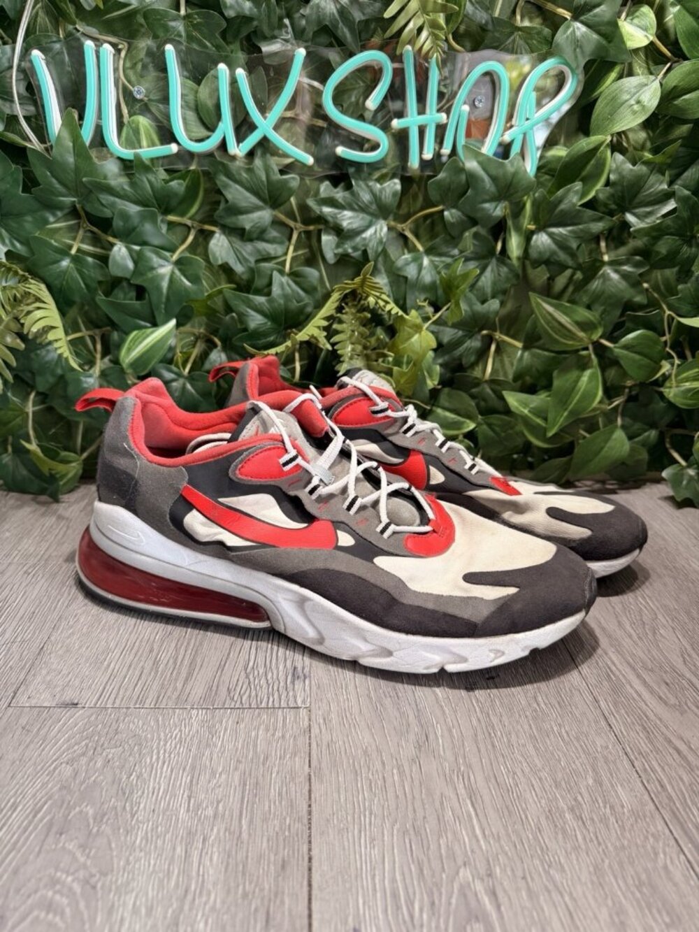 Nike Air Max 270 React Shoes Mens Size 13 White Red Black Sneakers CI3866-002